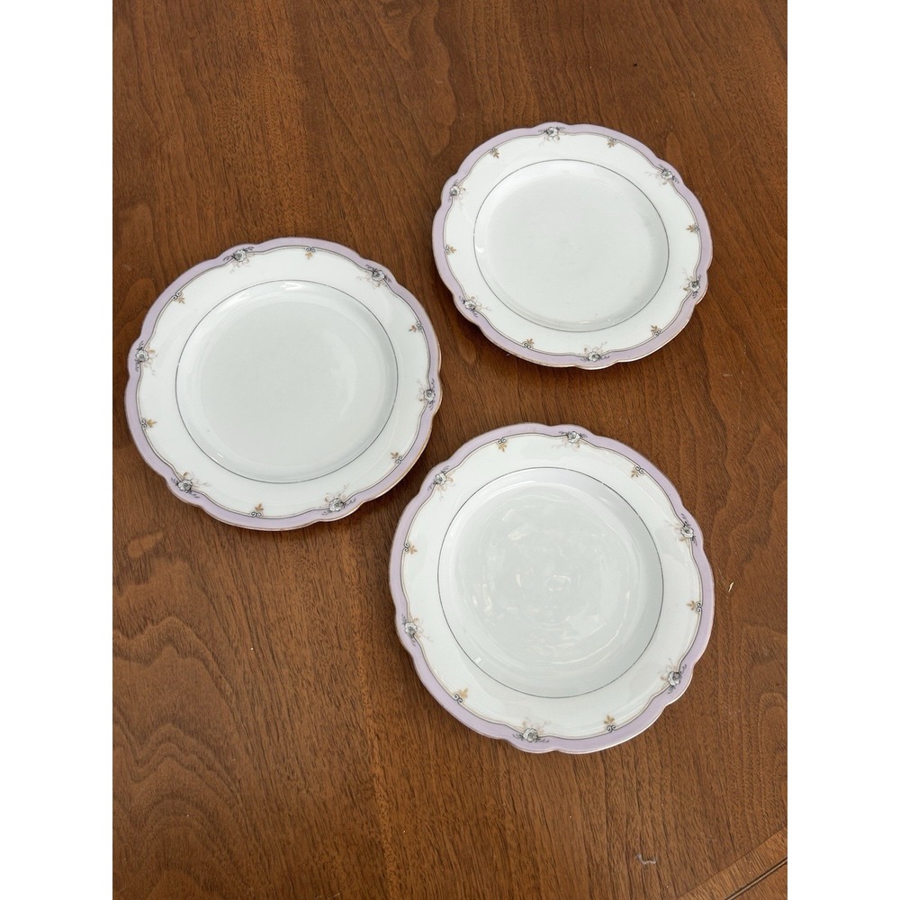 Beautiful Lot Of 3 Vintage Decorative China Plates Floral Lavenderβ Use Display